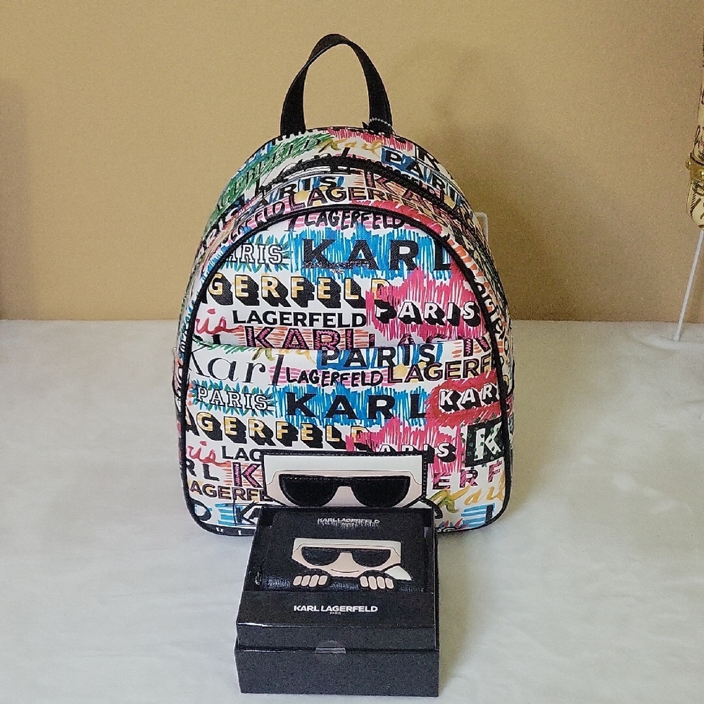 #29. Karl Lagerfeld Colorful Logo Backpack